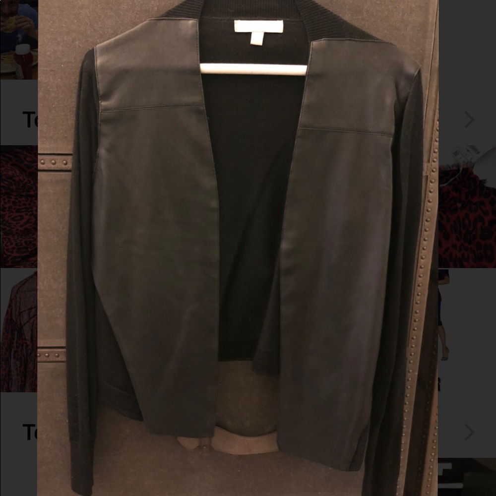 Banana Republic Merino Sweater with Faux Leather